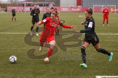 2. Frauen-Bundesliga - Saison 2021/2022 - FC Ingolstadt 04 - FC Bayern München II - Maier Ramona (#18 FCI) - Kappes Jana schwarz München - Foto: Meyer Jürgen