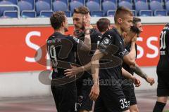 3. Liga - MSV Duisburg - FC Ingolstadt 04 - Tor Jubel Marcel Gaus (19, FCI) mit Tobias Schröck (21, FCI)