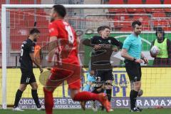 3. Liga; FSV Zwickau - FC Ingolstadt 04; 2:0 für Zwickau, Denis Linsmayer (23, FCI) schreit, Visar Musliu (16, FCI)