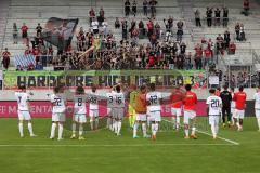 3.Liga - Saison 2022/2023 - Erzgebirge Aue - FC Ingolstadt 04 - Die Mannschaft bedankt sich bei den mitgereisten Fans - jubel -  - Foto: Meyer Jürgen