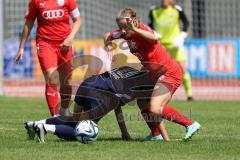 DFB - Pokal Frauen 1. Runde - Saison 2023/2024 - FC Ingolstadt 04 - FC Carl Zeiss Jena - Sarah Schauer (Nr.18 - FCI Frauen) - Julevic Merza blau Jena - Foto: Meyer Jürgen