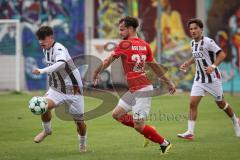 Bayernliga Nord - Saison 2026/27 - FC Ingolstadt 04 II - ASV Cham - Timo Hengmith (Nr.10 - FCI II) - Simon Haimerl rot Cham - Foto: Meyer Jürgen