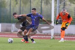 Kreisklasse - Saison 2025/26- TSV Ingolstadt Nord - MTV Ingolstadt - Mladen Marincic TW Ing Nord - Tiago Joia Tavares lila MTV - Bujar Eljezi schwarz Ing Nord Foto: Meyer Jürgen
