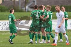 Landesliga - Saison 2024/25 - SV Manching - FC Kempten -  Der 1:0 Führungstreffer durch - Simon Berger (Nr.5 - SV Manching) - jubel - Foto: Meyer Jürgen
