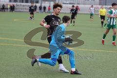 Landesliga Bayern - U17 - B-Junioren - Saison 2022/2023 - FC Ingolstadt 04 II - SV Schalding - Heining  - Polat Arel schwarz FCI - Enrico Birkner Torwart Schalding - Foto: Meyer Jürgen