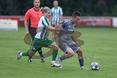 Landesliga - Saison 2025/26 - SV Manching - TSV Jetzendorf - Nico Daffner (Nr.14 - SV Manching) - Stefan Stöckl grau Jetzendorf - Foto: Meyer Jürgen