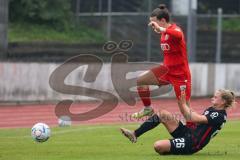 2. Fußball-Liga - Frauen - Saison 2022/2023 - FC Ingolstadt 04 - RB Leipzig - Vidovic Paula (Nr.11 - FC Ingolstadt 04 ) - Graf Luca Marie schwarz Leipzig - Foto: Meyer Jürgen