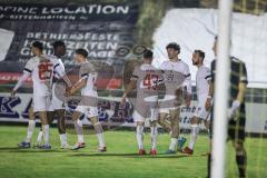 Toto-Pokal; 
Türkgücü München - FC Ingolstadt 04; Tor Jubel Treffer 0:3 Arian Llugiqi (25, FCI) Bryang Kayo (48, FCI) Moritz Seiffert (23, FCI) Felix Keidel (43, FCI) Ognjen Drakulic (30, FCI) Yannick Deichmann (20, FCI) Torwart Kolbe, Sebastian (31 TGM)