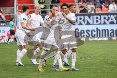 3. Liga; FC Ingolstadt 04 - SC Verl; Elfmeter Tor Jubel Treffer Patrick Schmidt (9, FCI) Justin Butler (31, FCI) Tobias Bech (11, FCI) Valmir Sulejmani (7, FCI) Marcel Costly (22, FCI)