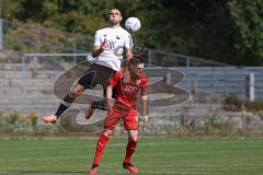 Bayernliga Nord - Saison 2023/2024 - FC Ingolstadt 04 - FC Coburg - Piotr Straczek weiss Coburg - Mario Götzendorfer (Nr.23 - FCI U21) - Foto: Meyer Jürgen