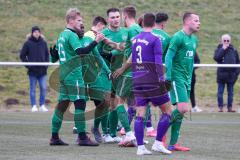 Testspiel - Fußball - SV Manching - VFR Neuburg/Donau  - Der 3:1 Führungstreffer durch Benedikt Vollnhals (#9 Manching)  - jubel - Rainer Meisinger (#19 Manching) - Foto: Jürgen Meyer