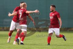 Kreisliga - Saison 2023/2024 - Türk SV Ingolstadt - TSV Mümchsmünster - Der 1:1 Ausgleichstreffer durch Steven Spieß rot Türk Sv - jubel - Foto: Meyer Jürgen