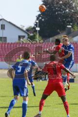 A - Junioren Bundesliga Süd/Südwest -  Saison 2021/2022 - FC Ingolstadt 04 - Karlsruher SC - Udebuluzor Michael (#21 FCI) - Theissinger Nico blau Karlsruhe beim Kopfball - Madougou Ibrahim (#9 FCI) - Foto: Meyer Jürgen