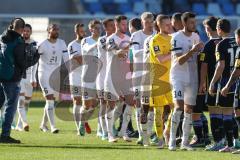 2024_1_27 - 3. Liga - Saison 2023/24 - 1. FC Saarbrücken - FC Ingolstadt 04 -  - Die Mannschaften begrüßen sich - XXXXX - Foto: Meyer Jürgen