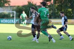 Bezirksliga - Saison 2025/26 - FC Gerolfing - TSV Ober./Unterh.stadt - David Polster (Nr.18 - TSV Ober-/Unterh.stadt) - David Simm grün Gerolfing - Foto: Meyer Jürgen