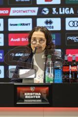 3. Liga; FC Ingolstadt 04 - TSV 1860 München; Pressekonferenz Interview Pressesprecherin Kristina Richter (FCI) verabschiedet sich, verlässt den Verein.