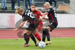 2. Fußball-Liga - Frauen - Saison 2022/2023 - FC Ingolstadt 04 - RB Leipzig - Graf Luca Marie schwarz Leipzig - Beck Christina schwarz Leipzig - Foto: Meyer Jürgen