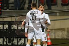 2.BL; 1. FC Nürnberg - FC Ingolstadt 04; Tor Jubel Treffer Filip Bilbija (35, FCI) Dennis Eckert Ayensa (7, FCI)