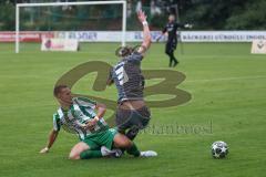 Landesliga - Saison 2025/26 - SV Manching - TSV Jetzendorf - Fabian  Neumayer (Nr.9 - SV Manching) - Dustin Kothmair grau Jetzendorf - Foto: Meyer Jürgen