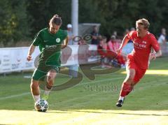 Landesliga - Saison 2026/27 - SV Manching - FC Memmingen II - Daniel Schweiger (Nr.11 - SV Manching) - Jarsch Linus rot Memmingen - Foto: Meyer Jürgen