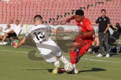 Bayernliga Süd - Saison 2022/2023 - FC Ingolstadt 04 -  TSV Dachau - Brei Sebastian weiss Dachau - Udogu David (Nr.2 - Fc Ingolstadt 04 II) - Foto: Meyer Jürgen