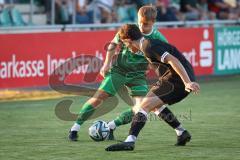 Bezirksliga - Saison 2025/26 - FC Gerolfing - TSV Rohrbach - Lukas Achhammer (Nr.9 - FC Gerolfing) - Thomas Hammerschmid schwarz Rohrbach - Foto: Meyer Jürgen