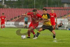 Bayernliga Süd - Saison 2021/2022 - FC Ingolstadt 04 II - SV Kirchanschöring - Gashi Egson (#7 FCI) - Vogel Maximilian Kirchanschöring - Foto: Meyer Jürgen