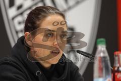 3. Liga; FC Ingolstadt 04 - Alemannia Aachen; Interview Pressekonferenz nach dem Spiel Cheftrainerin Sabrina Wittmann (FCI) Niederlage 0:3