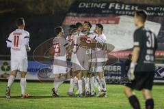 Toto-Pokal; 
Türkgücü München - FC Ingolstadt 04; Tor Jubel Treffer Lukas Fröde (34, FCI) Ryan Malone (16, FCI) Arian Llugiqi (25, FCI) Moritz Seiffert (23, FCI) Sebastian Grönning (11, FCI) Bryang Kayo (48, FCI)