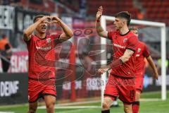 3. Liga; FC Ingolstadt 04 - Erzgebirge Aue; Marcel Costly (22, FCI) Tor Jubel Treffer 3:1 Herz Linus Rosenlöcher (19, FCI)