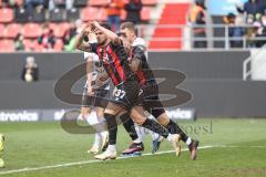 3. Liga; FC Ingolstadt 04 - SV Sandhausen; Tor Jubel Treffer Ausgleich 1:1 Pascal Testroet (37, FCI) Mladen Cvjetinovic (19, FCI)