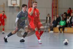 Lotto - Hallen - Bayerncup - Oberbayern -  Saison 2022/2023  - FC Fatih Ing - TSV Murnau - 2:1 - Dardan Berish #5 rot Fatih - Julian Popp grau Murnau - Foto: Meyer Jürgen