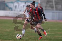 2. Bundesliga Frauen - Saison 2024/25 - FC Ingolstadt 04 Frauen - Eintracht Frankfurt II - Emma Kusch (Nr.9 - FCI Frauen) - Schäfer Helene weiss Frankfurt - Foto: Meyer Jürgen