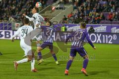 2. Fußball-Liga - Saison 2021/2022 - FC Erzgebirge Aue - Ingolstadt 04 - Stefan Kutschke (#30 FCI) - Strauss John Patrick #24 Aue - Foto: Meyer Jürgen