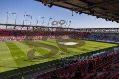 2.BL; FC Ingolstadt 04 - FC Schalke 04; Stadion Audi Sportpark Mittelkreis Banner Audi