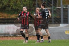 *** 2. Bundesliga Frauen - Saison 2025/26 - FC Ingolstadt 04 Frauen - VFL Bochum - Der 1:0 Führungstreffer durch Annika Kömm (Nr.25 - FC Ingolstadt Frauen I)- jubel  - Paula Vidovic (Nr.11 - FC Ingolstadt Frauen I) - Emma Kusch (Nr.9 - FC Ingolstadt Fraue
