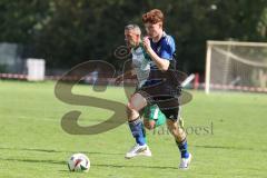 Kreisklasse - Saison 2025/26- SV Haunwöhr - FC Geisenfeld  - Tim Schirmer blau Haunwöhr - Stefan Hoffmann grün Geisenfeld - Foto: Meyer Jürgen