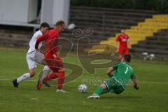 Bayernliga Süd - Saison 2021/2022 - FC Ingolstadt 04 II - Meikis Fabio (#19 FCI) - Daniel Witecheck Torwart Landsberg - Foto: Meyer Jürgen