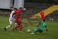 Bayernliga Süd - Saison 2021/2022 - FC Ingolstadt 04 II - Meikis Fabio (#19 FCI) - Daniel Witecheck Torwart Landsberg - Foto: Meyer Jürgen