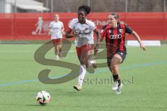 2. Bundesliga Frauen - Saison 2024/25 - FC Ingolstadt 04 Frauen - SC Freiburg II - Pija Reininger (Nr.21 - FCI Frauen) - Sadikou Nailatou weiss Freiburg - Foto: Meyer Jürgen