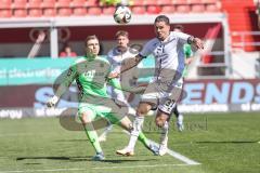 3. Liga; FC Ingolstadt 04 - Hannover 96 II; Torchance verpasst Pascal Testroet (37, FCI) Torwart Stahl Toni (1 H96)