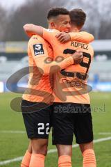 3. Liga; VfB Lübeck - FC Ingolstadt 04; Tor Jubel Treffer David Kopacz (29, FCI) Marcel Costly (22, FCI)