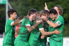 Bezirksliga - Saison 2025/26 - FC Gerolfing - TSV Ober./Unterh.stadt - Der 1:0 Führungstreffer durch Max Seitle grün Gerolfing - Foto: Meyer Jürgen