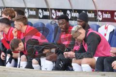 2024_1_27 - 3. Liga - Saison 2023/24 - 1. FC Saarbrücken - FC Ingolstadt 04 -  - Ersatzbank - Donald Nduka (Nr.27 - FC Ingolstadt 04) - Foto: Meyer Jürgen