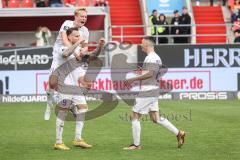 3. Liga; FC Ingolstadt 04 - SC Verl; Elfmeter Tor Jubel Treffer Patrick Schmidt (9, FCI) Tobias Bech (11, FCI) Felix Keidel (43, FCI)