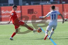 A-Junioren Bundesliga  - Saison 2023/24 - A-Junioren - FC Ingolstadt 04 - 1.FC Heidenheim - Kurt Pestel (Nr.7 - FCI) - Kamper Elias weiss Heidenheim - Foto: Meyer Jürgen