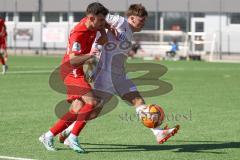 A-Junioren Bundesliga  - Saison 2023/24 - A-Junioren - FC Ingolstadt 04 - 1.FC Heidenheim - Berk Baran (Nr.26 FCI) - Kamper Elias weiss Heidenheim - Foto: Meyer Jürgen