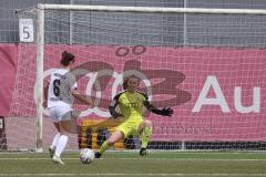 2. Fußball-Liga - Frauen - Saison 2022/2023 - FC Ingolstadt 04 -  SG 99 Andernach - Der 0:2 Führungstreffer durch Kossmann Lisa #6 Andernach - jubel - Torwart Anna-Lena  Daum (Nr.22 - FCI Frauen) - Foto: Meyer Jürgen