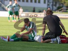 Landesliga - Freundschaftsspiel - Saison 2026/27 - SV Manching - FC Ingolstadt 04 II - Leon Peric (Nr.20 - SV Manching) verletzt am Boden - XXXXX - Foto: Meyer Jürgen