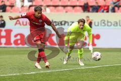 3. Liga; FC Ingolstadt 04 - SV Waldhof Mannheim; Yann Sturm (7, FCI) Tor Jubel Treffer überläuft Torwart Nijhuis Thijmen (1 SVWM) 5:1